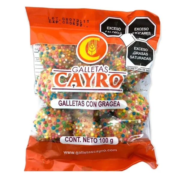 Cayro Cookies with Dragee 100g (Galletas Cayro con Gragea 100g)