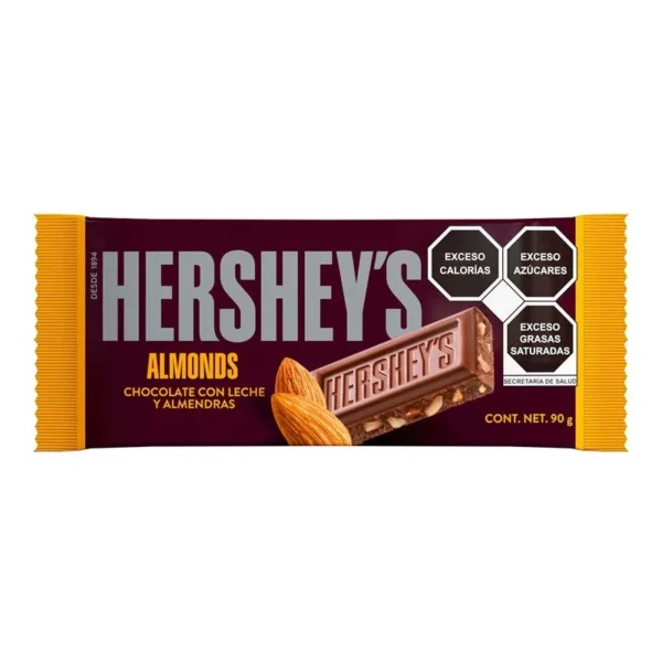 Hershey's Almonds Chocolate Bar 90g (Barra de Chocolate Hershey's Almonds 90g)