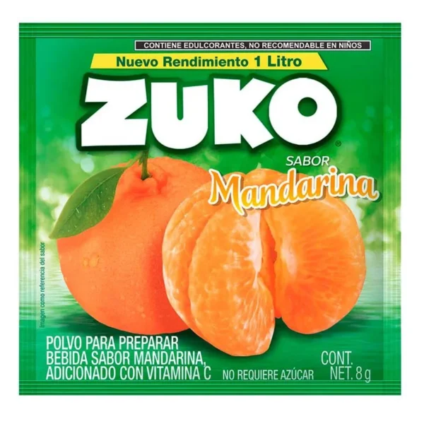 ZUKO Tangerine Flavor Makes 1 Liter 8g (Saborizante ZUKO Sabor Mandarina Rinde 1 Litro 8g)