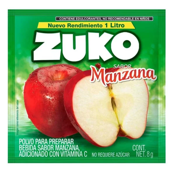 ZUKO Flavoring Apple Flavor Makes 1 Liter 8g (Saborizante ZUKO Sabor Manzana Rinde 1 Litro 8g)