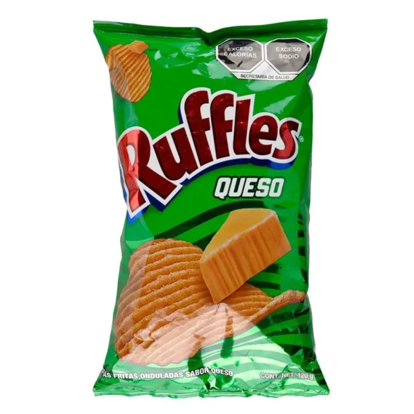 Sabritas Ruffles Cheese Flavored Wavy Fries 120g (Papas Fritas Onduladas Sabor Queso Sabritas Ruffles 120g)