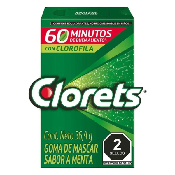 Clorets Mint Chewing Gum 30s 42g (Goma De Mascar Clorets Menta 30s 42g)