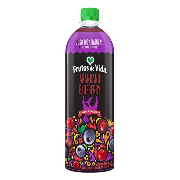 Cranberry and Blueberry Juice Frutos de Vida 1L (Jugo de Arándano y Blueberry Frutos de Vida 1L)