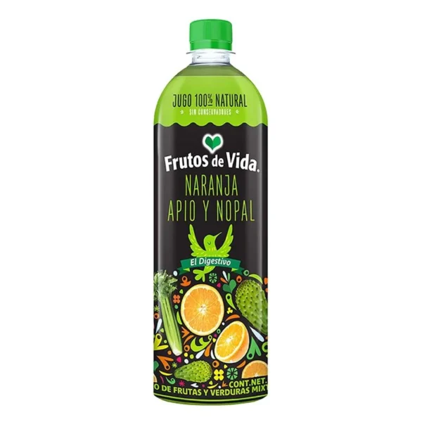 Orange, Celery and Nopal Juice Frutos de Vida 1L (Jugo de Naranja, Apio y Nopal Frutos de Vida 1L)