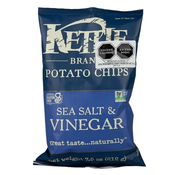 Kettle Potatoes Sea Salt & Vinegar 212g (Papas Kettle Sea Salt & Vinegar 212g)