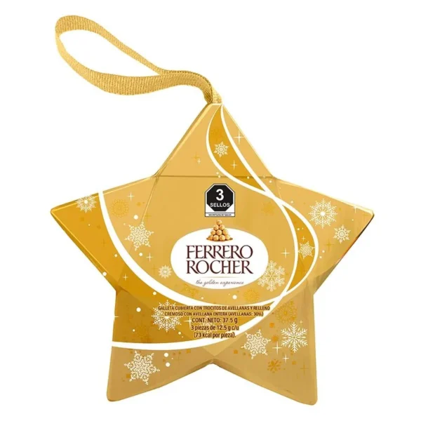 Ferrero Rocher Star Chocolates 37.5g (Chocolates Ferrero Rocher Estrella 37.5g)