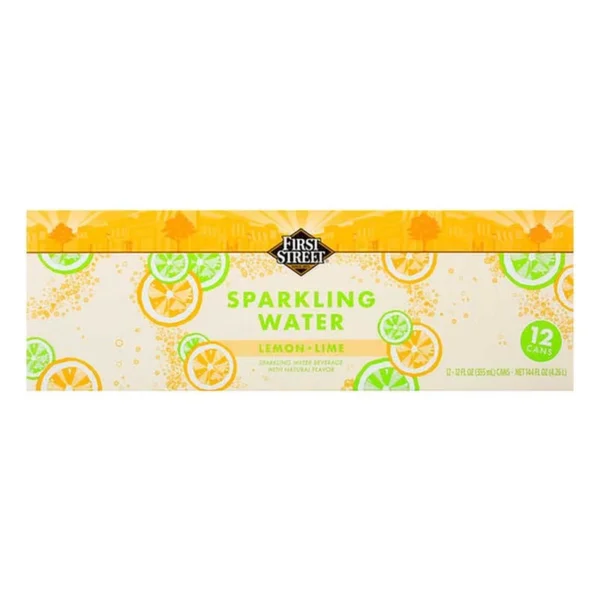 First Street Mineral Lemon Water 355ml (Agua First Street Mineral Limón 355ml)