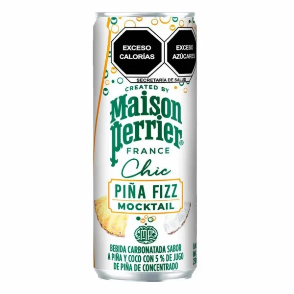 Carbonated Drink Maison Perrier Chic Pineapple Fizz 250ml Can (Bebida Carbonatada Maison Perrier Chic Piña Fizz Lata de 250ml)