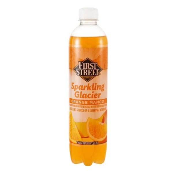First Street Mang Orange Sparkling Water 503ml (Agua Mineral First Street Mang Naranja 503ml)