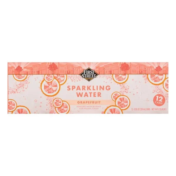 First Street Mineral Grapefruit Water 355ml (Agua First Street Mineral Toronja 355ml)