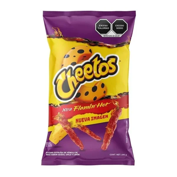 Sabritas Cheetos Xtra Flamin Hot Cheese Snack 240g (Botana De Queso Sabritas Cheetos Xtra Flamin Hot 240g)