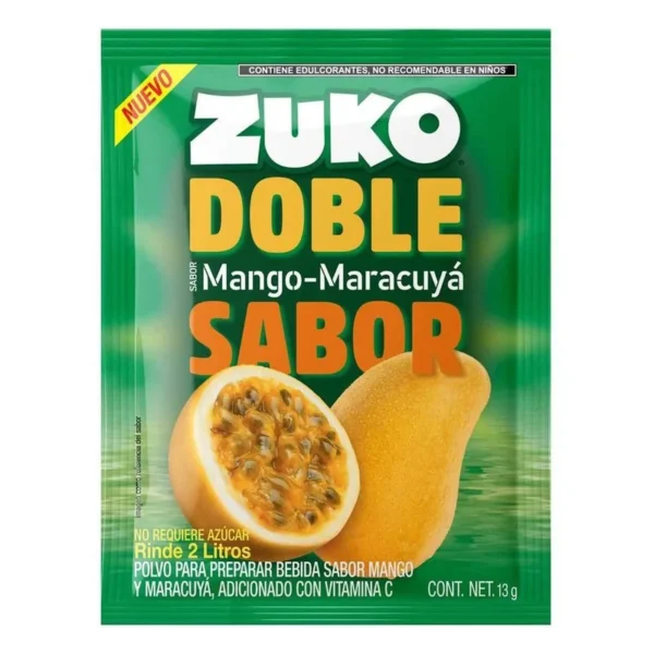 Zuko Mango-Passionfruit Powder Concentrate 13g (Concentrado en Polvo Zuko Mango-Maracuyá 13g)