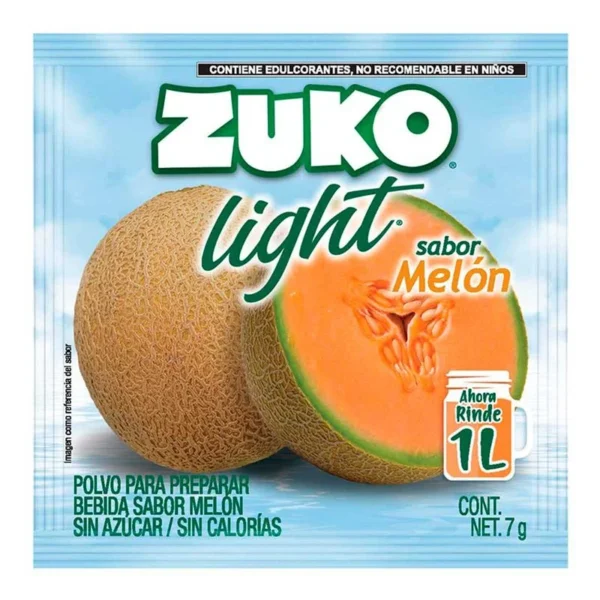 Zuko Light Instant Drink Melon Flavor 7g (Bebida Instantánea Zuko Light Sabor Melón 7g)
