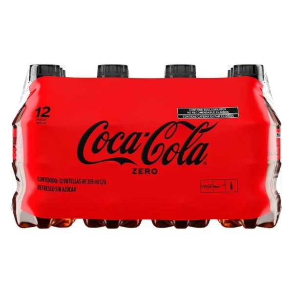Coca-Cola Soft Drink Without Sugar 12 Pieces of 355ml each (Refresco Coca-Cola Sin Azúcar 12 Piezas de 355ml c/u)