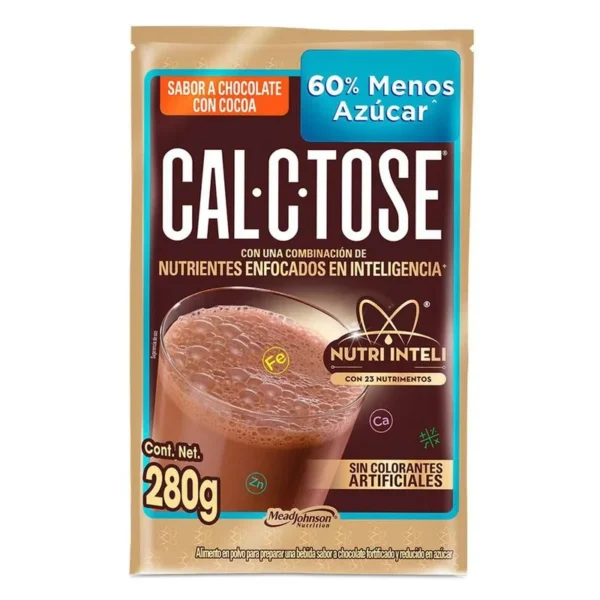 Chocolate Powder Cal-C-Tose 60% Less Sugar 280g (Chocolate en Polvo Cal-C-Tose 60% Menos Azúcar 280g)
