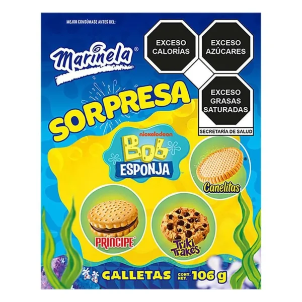 Bimbo Surprise SpongeBob Cookies 106 g (Galletas Bimbo Sorpresa Bob Esponja 106 g)