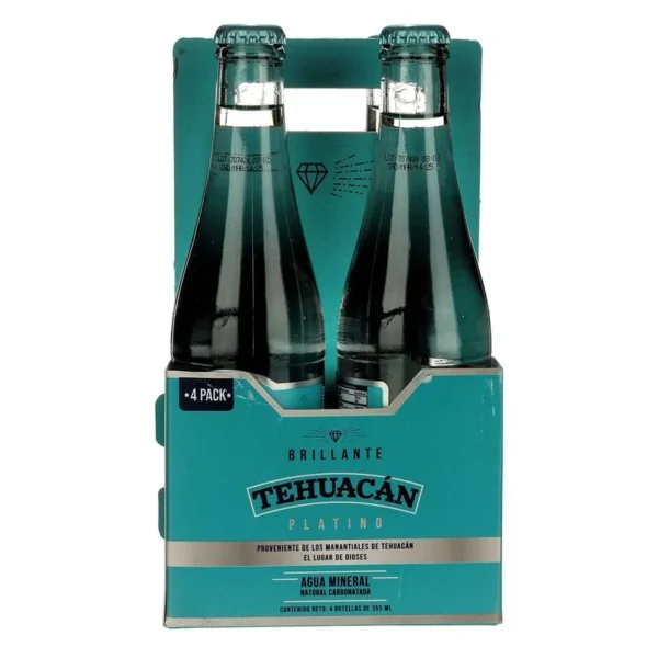 Tehuacán Platinum Sparkling Water 4 Pack of 355ml each (Agua Mineral Tehuacán Platino 4 Pack de 355ml c/u)