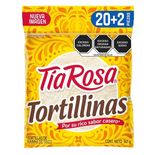 Tía Rosa Flour Tortillas 561g package with 22 pieces (Tortillas de Harina Tía Rosa Paquete de 561g con 22 piezas)