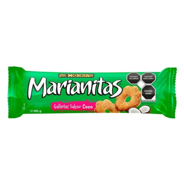 La Moderna Marianitas Cookies Coconut Flavor 185g (Galletas Marianitas La Moderna Sabor Coco 185g)