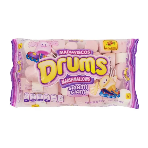 Marshmallow De La Rosa Drums Giant Bag of 340g (Malvavisco De La Rosa Drums Gigante Bolsa de 340g)