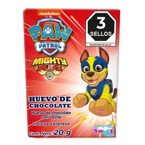 Sweet Chocolate Egg with Paw Patrol Surprise 20g (Huevo Sweet de Chocolate con Sorpresa Paw Patrol 20g)