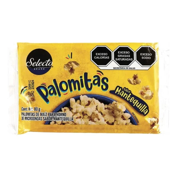 Selecto Brand Butter Popcorn 80g (Palomitas Selecto Brand Mantequilla de 80g)