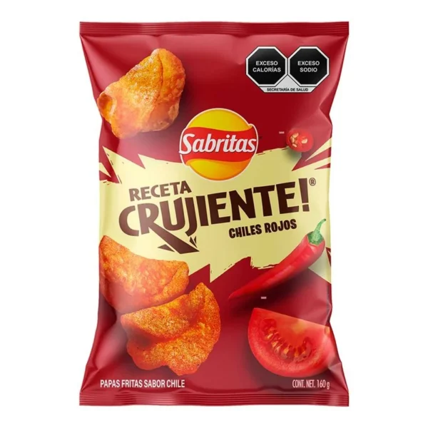Snack Potatoes Sabritas Crispy Chili Recipe 160g (Botana Papas Sabritas Receta Crujiente Chiles 160g)