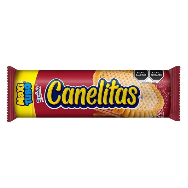 Marinela Biscuit Maxi Canelitas Tubes 224g (Galleta Marinela Maxi Tubos Canelitas 224g)