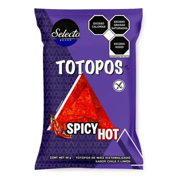 Selecto Spicy Hot Totopos 60g (Totopos Selecto Spicy Hot 60g)