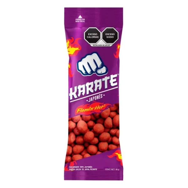 Karate Flamin Hot Peanuts 80g (Cacahuates Karate Flamin Hot 80g)