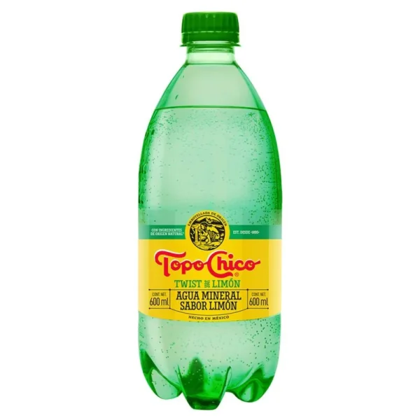 Topo Chico Lemon Sparkling Water 600mL (Agua Mineral Topo Chico Limón 600mL)