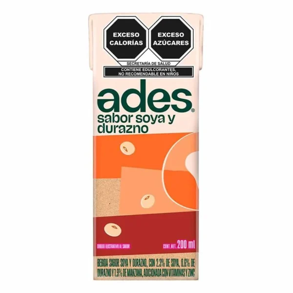 AdeS Peach Soy Drink 200ml (AdeS Bebida de Soya Durazno 200ml)