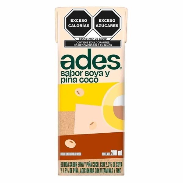 Ades Pineapple Coconut Soy Drink 200ml (Ades Bebida de Soya Piña Coco 200ml)