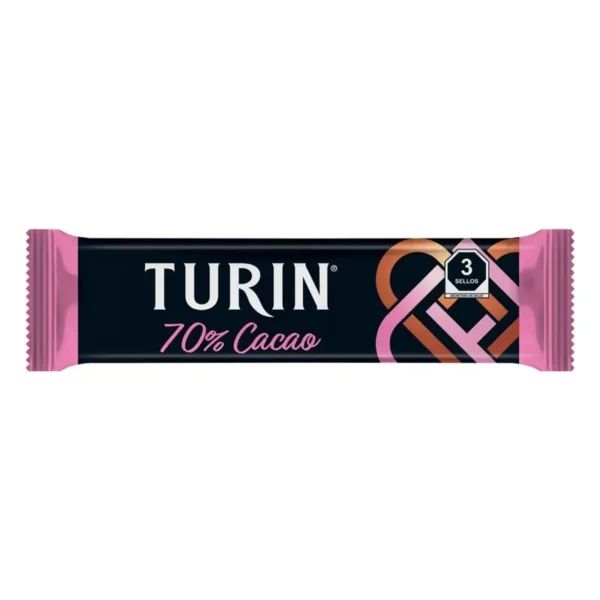 Turin 70% Cocoa Dark Chocolate Bar 18g (Turin 70 % Cacao Barra De Chocolate Amargo 18g)