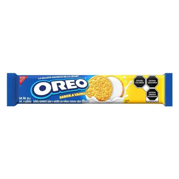Vanilla Oreo Cookies Stuffed Vanilla Flavor 105g (Galletas Oreo de Vainilla Relleno Sabor Vainilla 105g)