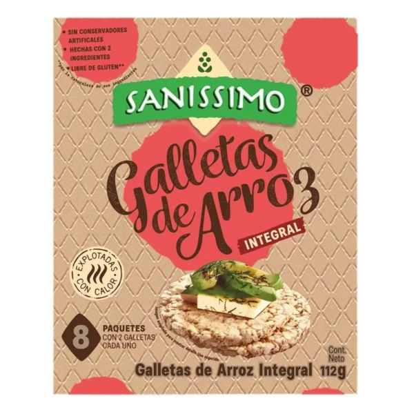 Sanissimo Brown Rice Crackers 112g (Galletas Sanissimo De Arroz Integral 112g)
