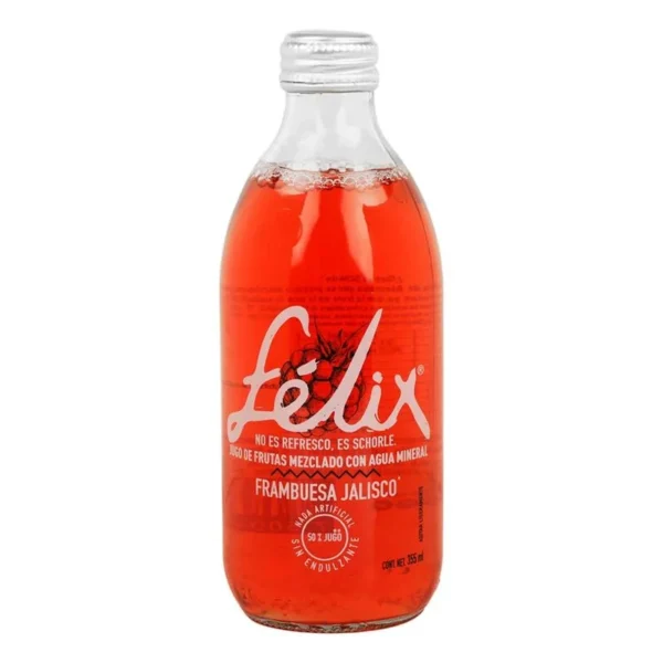 Félix Raspberry Sparkling Water 355ml (Agua Mineral Félix Frambuesa 355ml)