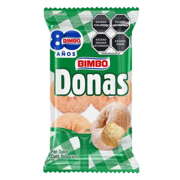Bimbo Sugar Donuts Bread 158g (Pan Bimbo Donas Azúcar 158g)