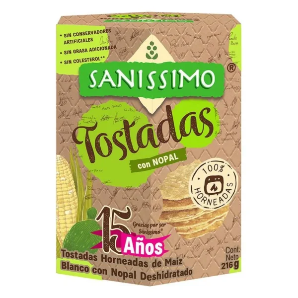 Sanissimo Nopal Corn Toast without Fat 216g (Tostada de Maiz Nopal Sanissimo sn Grasa 216g)