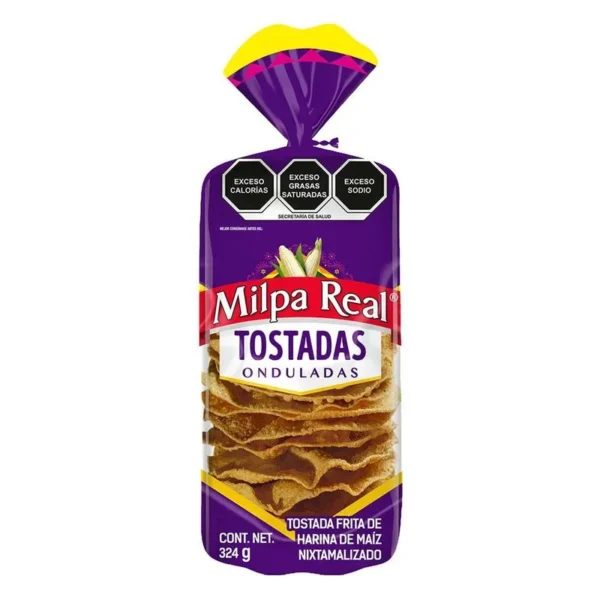 Milpa Real Wavy Toasts 324g (Tostadas Milpa Real Onduladas 324g)