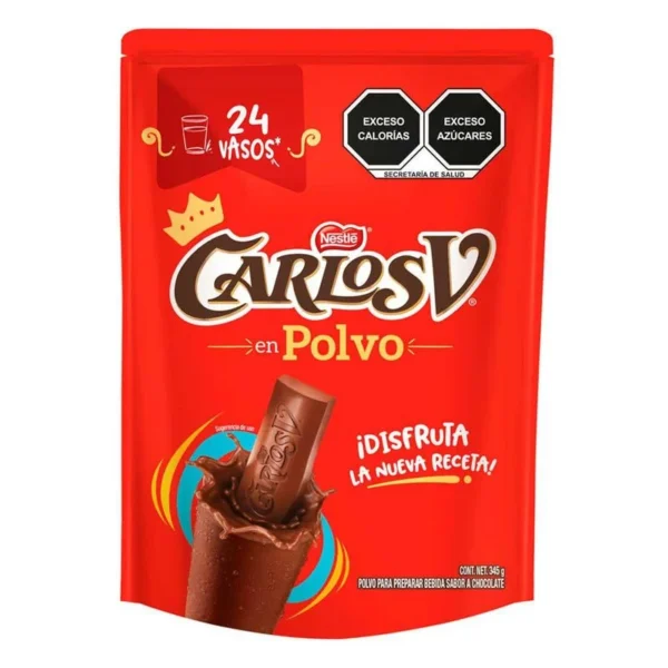 Carlos V Powdered Chocolate Doypack 345g (Chocolate en Polvo Carlos V Doypack 345g)